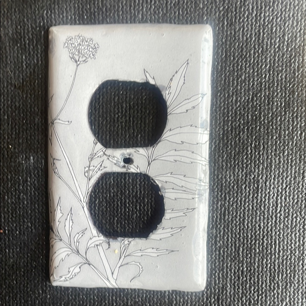 Floral Gray Light Switch Cover